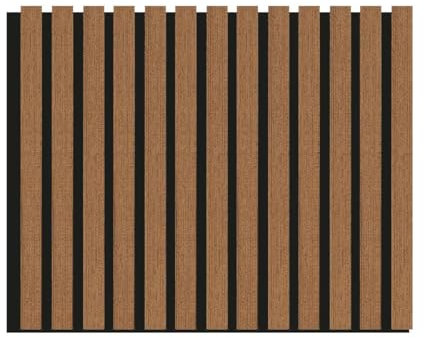 Pannelli Decorativi Acustici per Pareti, Pannelli Murali Design Effetto Legno, Pannelli Fonoassorbenti per Soffitto cm 60 x 275 (1,65 mq) (Teak)