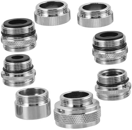 PartyKindom 8pcs Sturdy Faucet Adapter Kit Kitchen Tap Nozzle for Sink Faucet Aerator Connector Garden Hose Adapter