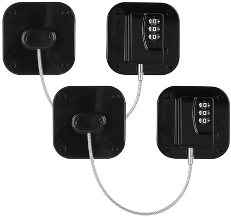 ltteea 2pcs Digital Password Fridge Lock Refrigerator Door Locks | Children Adhesive Safety Window Lock Kids Adults Security Cabinet Locks for Freezer Cupboard, Drawer, Fridge Door Black