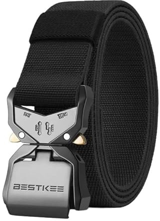 BESTKEE Taktischer Gürtel, 3,8 cm Militär Arbeitsgürtel, Schwerlast Nylon Gürtel mit, Geschenk mit Taktischem Molle-Beute