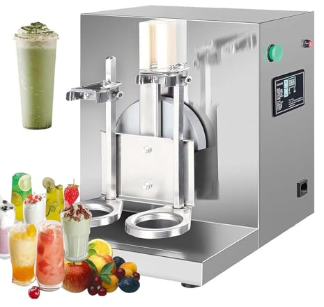 Leche de Doble Cabeza Coctelera de Té con Leche Mezclador de Bebidas de Acero Inoxidable Máquina de Cócteles Máquina Automática de Cócteles para Mezclar Leche