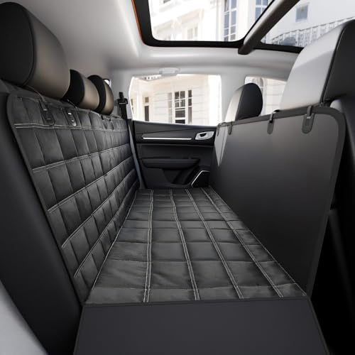 Loutep Dog Car Seat Cover Back Seats Cars Hammock Rear Pet Protector Bench Covers Backseat Accessories Scratchproof & Waterproof Car Seat Cover for Dogs Suitable for Cars Trucks SUV 135 X 149cm Black