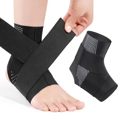 Fascia Elastica Caviglia, Cavigliera Ortopedica, Cavigliera Sportiva, Supporto Caviglia Sportiva Regolabile Uomo/Donna, Migliora la Stabilità per Dolore al Piede(L)
