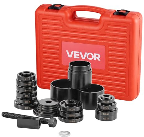VEVOR Kit Pressa per Cuscinetti Ruota 23 Pezzi, Estrattore per Cuscinetti a Trazione Anteriore per Rimozione Installazione a Trazione Anteriore, Attrezzo per Ruota con Vite Scorrevole