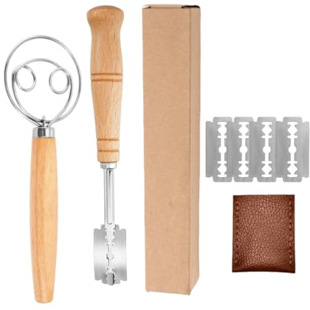 Lame Pain Boulanger, 6 Pièces, Couteau de Boulanger, Rasoir à pain, avec 5 Lames Réchanges, Pain Incisette Pain Rasoir à Pain Cutter Boulangerie pour Grigner Scarifier Pâte