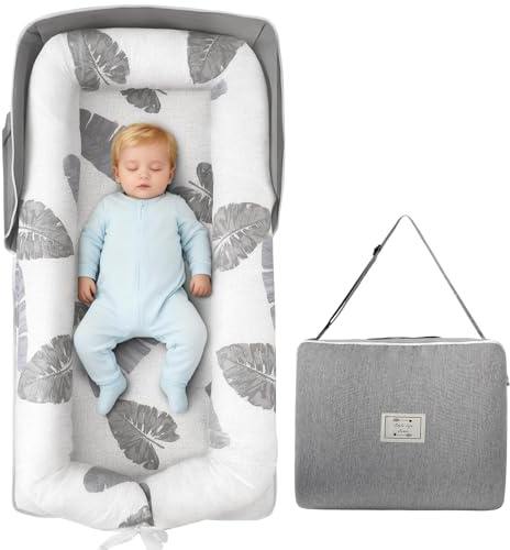 HDUYFYD Babynest Babynestchen Neugeborene Baby Nestchen Tragbar 0-24 Monate, Nestchen Baby Waschbar mit Verstellbarem U-Fußsack,Tragbar & Verwandelt Sich In Rucksack,Baby Erstausstattung Neugeborene