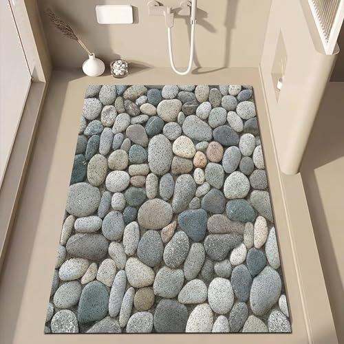 Pevfeciy Duschmatte rutschfest 70X70 cm Steinmuster Antirutschmatte dusche Weich komfortabel PVC Badezimmermatte Hohe wasserdurchlässigkeit Duscheinlage rutschfest für Moderne Badezimmer.