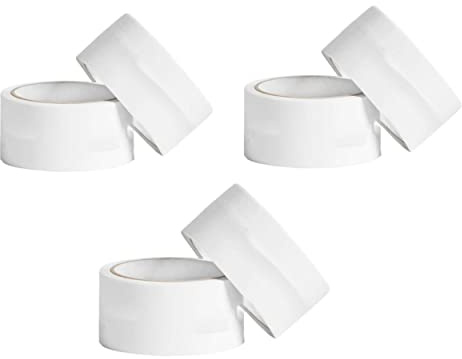 Tezraftaar 6 x White Parcel Packaging Tape 48mm x 66m Heavy Duty Strong Adhesive Carton & Box Sealing Packing Tape for Parcel Shipping