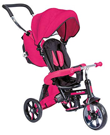Mondo Toys 25337 Dreirad, skalierbar, ausklappbar, Strolly Bike, Rosa, Stadtfahrt, Spaziergänge, Kinder, ab 10 Monaten