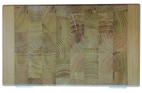 Professional Cooking Tagliere listellare in Legno di Acacia Pesante a tasselli con tiranti Inox e Fermi cm.50x30x6