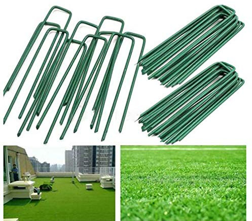 50Pcs Artificial U-Shaped Lawn Nail Grass Pegs U Shape Pins Ground Anchor Weed Control Fabric Steel Pins To Pin Fake Grass, Turf, Weed Membrane, Garden Netting