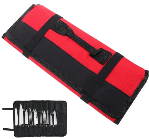 HEMOTON Kochmesser Rolltasche Mit 22 Slots Messer Rollentasche Aus Oxford-Material Tragbare Besteck Rolltasche Für Küche Restaurant Hotel Bar Und Camping