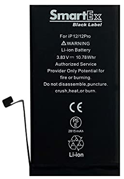 Smartex® Black Label Akku Batterie kompatibel mit iPhone 12/12 Pro - 2815 mAh | Datum 2023 | 2 Jahre Garantie