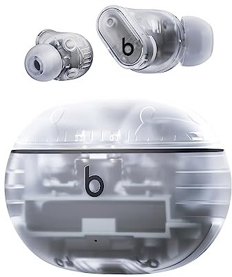 Beats Studio Buds + | True Wireless Noise Cancelling Earbuds, Enhanced Apple & Android Compatibility, Built-in Microphone, Sweat-Resistant Bluetooth Headphones, Spatial Audio – Transparent