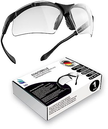 kela 1er Pack Schutzbrille SKY I 100% Made in Germany | splitterfrei kratzfeste Arbeitsschutzbrille mit UV400 und integriertem Seitenschutz I Sportbrille höhen- und längsverstellbare Bügel