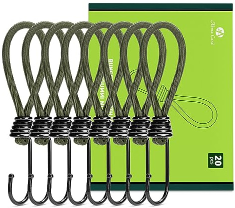 Abma Cord Spanngummi mit Haken 15mm 20 Stück Expander mit Haken | UV Beständig, Kugel, Plane, Netze, Zelte, Anhängerplane, Banner