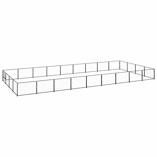 BaraSh Hundezwinger Schwarz 36 m² Stahl Gartenzaun Zaun FüR Hunde Freigehege Kleintierzaun Outdoor Hundegitter Garten Haustier Zaun Garten 3082148