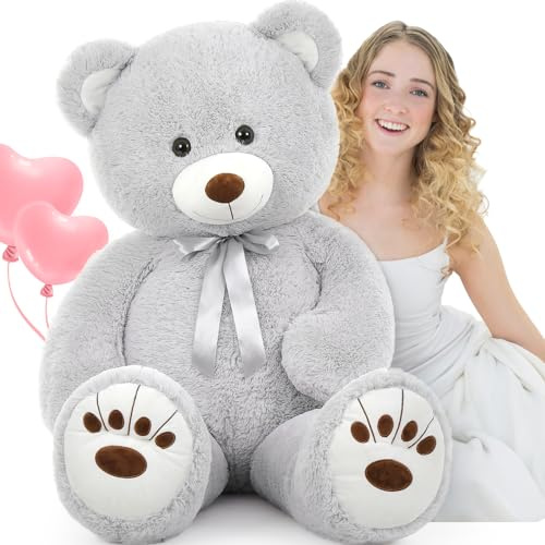 MorisMos 130cm Riesen Teddy Teddybär, weich Teddybär groß XXL Kuscheltier, Freundin mädchen