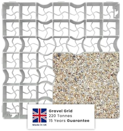 Neat Plastics Coloured Gravel Grid for Driveways, Driveway Grids, Shed Base Plastic Grid, Gravel Membrane, Plastic Sheds for Outdoor Use - Durable Garden Shed Base in Vibrant Gravel Colour - 8 Grids