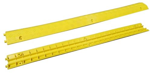 Rampa de Protección de Cables, Pasacables de plástico Amarillo para Suelo protección de Cables eléctricos de 1 vía para Hogar, Interior, Exterior, Oficina, Almacén (Color : Yellow, Size : 100x10x2 c