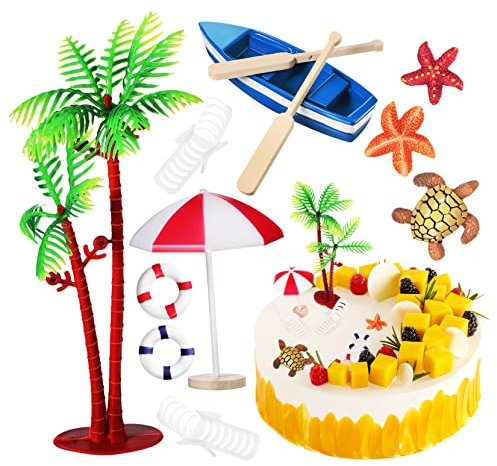 Amosfun Strand-kuchendekorationsset Mit -motiven Kuchenornamente Für Geburtstage Und Hochzeiten