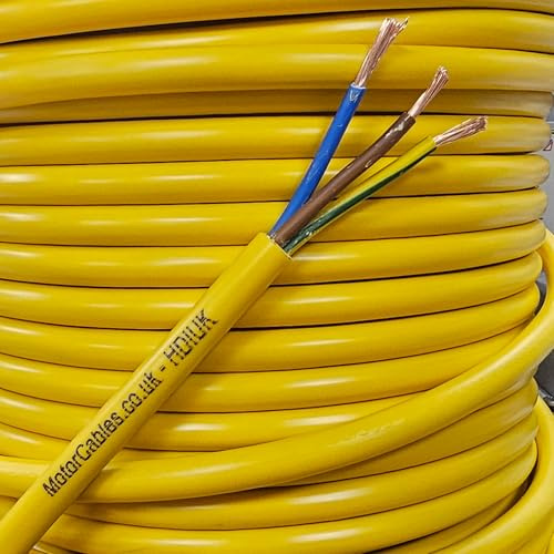 HDIUK 2.5mm Arctic Grade Cable 3183AG2.5 3-Core Coil (5 Metres, Yellow)