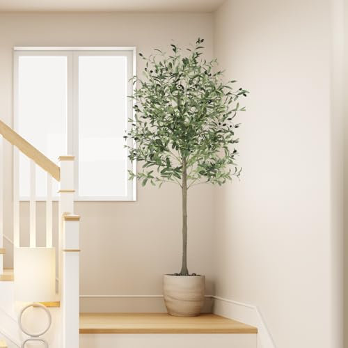 YOLEO Olivenbaum Künstlich 180cm kunstpflanze Künstliche Pflanzen groß Künstlicher Olivenbaum Kunstbaum wie echt für Wohnzimmer Schlafzimmer Büro Dekoration