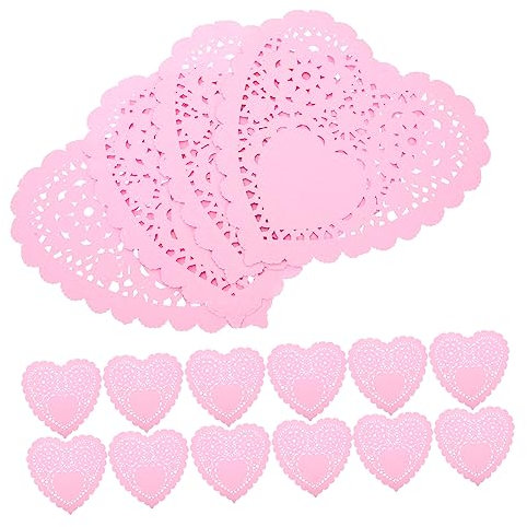 OSOLADY 100stücke Herzförmige Papierdeckchen Für Hochzeiten Und Valentinstag Romantische Tischsets Dekoration Für Partys Und Besondere Anlässe