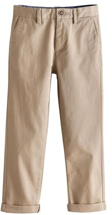 NEXT Garçon Pantalon Chino Stretch Coupe Standard Grège 8 Ans
