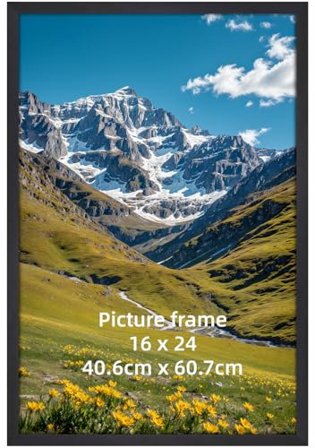 Ditwis Cornice 40x60 Nera, Alluminio Cornice per Poster, Foto e Opere d'Arte 60x40 cm, Porta Poster da Parete per Casa, Ufficio e Gallerie