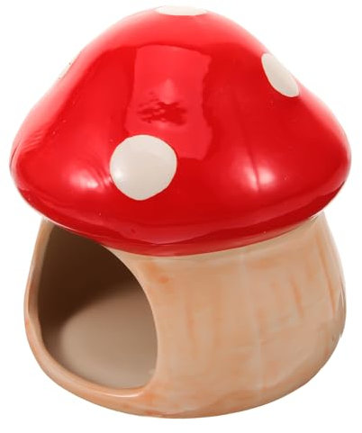 SOIMISS Pilz-hamsterversteck Aus Keramik Kleintierhaus Für Sommer Schlafbett Für Hamster Spielplatz Für Kleine Haustiere Robustes Und Sicheres Material