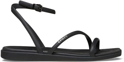 Crocs Sandali bassi da donna Miami con cinturino alla caviglia, nero, taglia 40, Nero, 41/42 EU