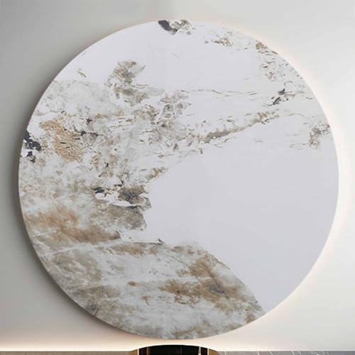 Decmiroor Redonda Mesa de Comedor Plato Giratorio, Mármol Bandeja de Servicio Rotación de 360°, 60-100cm Bandeja Giratoria para Servir en La Cocina del Hogar(Brown,60 * 60cm)
