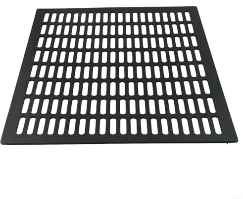 EffiFish Rejilla de ventilación ancha de aleación de aluminio, cubierta de rejilla de ventilación perforada, para armario, armario, plateado, negro, 300 x 300 mm, 300 x 400 mm (negro 300 x 400 mm)