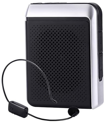 Amplificador de voz, amplificador de voz portátil Bluetooth de 30 W con auriculares inalámbricos de micrófono, batería de litio dual integrada de 4000 mAh, para profesores, entrenadores, promociones