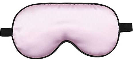 Silk Sleep Eye Mask Sleeping Mask Blindfold with Adjustable Strap and Earplugs and Storage Bag for Women Men (Purple)