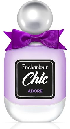 Enchanteur Chic Adore Eau de Toilette 50 ml, uso diario y regalo cuidadoso, aroma estimulante y sofisticado con notas exóticas, perfume floral afrutado vibrante para mujer
