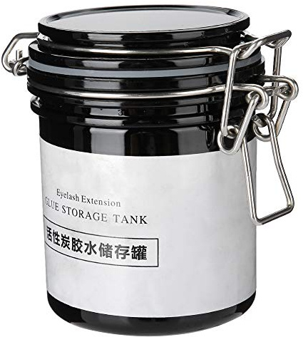 ZJchao Réservoir de Pot de Stockage de Conteneur de Colle de Cil avec l'anneau de Silicone de Cachetage Grande capacité pour la Colle D'extension de Cil Gardant Le Temps Frais Plus Long