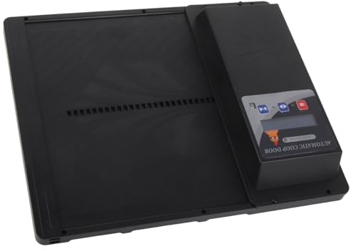 WINH Ljussensor Automatisk Hönshusdörr Horisontell öppning 3 i 1 Fjärrkontroll Timer LED-display Gäller för fjäderfä Plastmaterial (Svart)