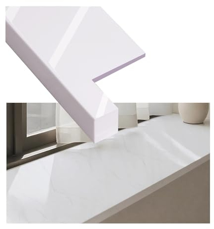 LVLDAWA Fensterbrett Marmor, Acryl-Ersatzplatte Für Fensterbänke, Zuschneidbar, Zur Dekoration Erkerfenster-Kantenschutzplatte Für Badezimmer, Balkon