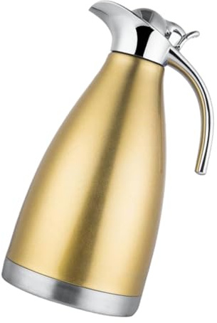 VALICLUD Pichet Isotherme Acier Inoxydable Jaune Bouteille Thermique Sous Vide Anti-fuite pour Café Thé et Boissons Cadeau Familial Pratique