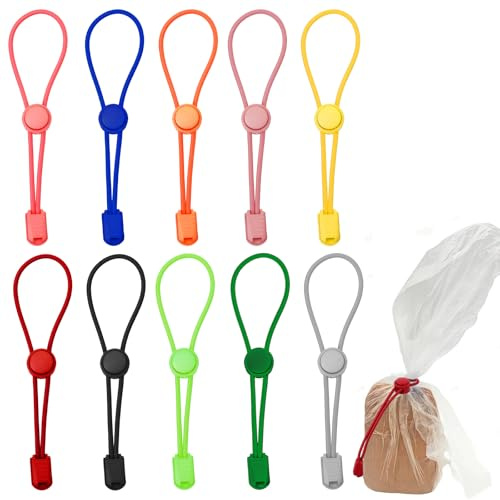 10PCS Clay Bag Ties, Adjustable Elastic Pottery Trimming Clay Bag Tie Colorful Pottery Straps Ceramic Tool Strap for Closure & Organization Sculpting Enthusiasts Artist