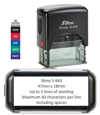 Handy Stamps Personalised Custom Made Self-Inking Business Company Address Rubber Ink Stamp - 48mm x 18mm,up to 5 Lines