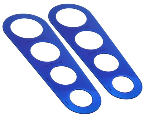 Homoyoyo Lot de 2 Règles Règles à Pâtes en Acier Inoxydable 4 Trous pour Mesurer Portions Spaghettis Outil de Mesure Précis Cuisine Guide Rapide pour Cuisson Pâtes Ustensile Pratique