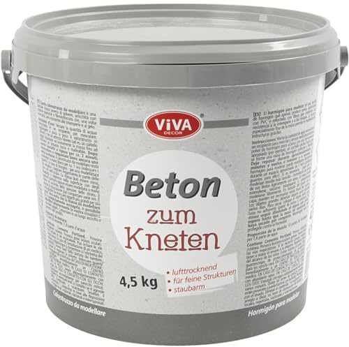 Viva Decor Beton zum Kneten – Kreativer Bastelbeton im 4,5 kg Eimer für vielseitige DIY-Projekte