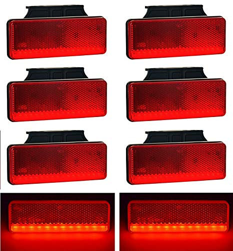 24/7Auto 8x 12/24V LED Hinten Umriss Position Rot Begrenzungsleuchten mit Abnehmbarer Klammern Lastwagen Fahrwerk Anhänger Bus Wohnmobil