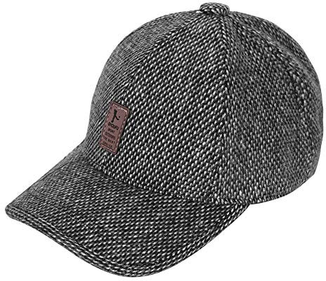 Baseball Cap Herren Winter Wollmütze Winddicht Wintermütze Wolle Herrenhut Ohrenklappe Warm Filzhut Leicht Einfarbig Freizeithut Filz Herrenmütze Verstellbar Filzmütze für Draußen Wandern Jagen