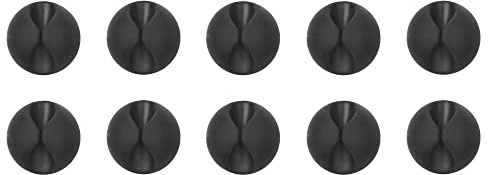 Lifeswonderful - Pack de 10 - Soporte Sujeta para Cables de Carga USB etc. Autoadhesivos (Negro)