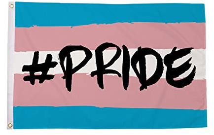 AZ FLAG Bandera Transgenero Hashtag Pride 90x60 cm Poliéster 100D 2 Ojales | Uso interior y exterior Enseña costuras dobles y bordes reforzados con ojales metálicos