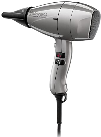 Valera, Swiss Nano 9600, Professioneller Haartrockner, ein kompakter und leichter Föhn, mit leistungsstarkem Motor, 3 Temperaturstufen, Ionenfunktion, flexiblem Anti-Twist-Kabel, Silbergrau